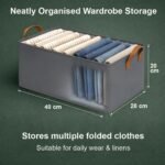 Anubhav Janni 26L Foldable Clothes Organizer 1Pcs Wardrobe with Durable Handle Stuff Metal Frame Storage Box Closet Drawer Organizers for Clothes Toys Blanket etc - Image 3