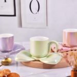 Anubhav Janni Ceramic Mug Bow Tie 350ml Green Coffee with Saucer Set Cute Big Cup Unique for Office and Home Latte Tea Milk Hot Chocolate Girl Women (Set of 1 Pcs) - Image 8