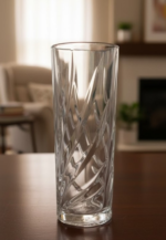Anubhav Janni Vase 10 inch Luxury Spiral Cut Glass Flower Vase Elegant Geometric Crystal Clear Decorative Pot for Living Room Dining Table and Office Decor Ideal for Gifting - Image 3