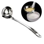 Anubhav Janni Oil Filter Spoon (Pack of 1 Pcs) Stainless Steel Separator Soup Ladle Oil Separated with Long Handle Hot Pot and Fat for Kitchen