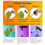 Anubhav Janni Coconut Opener (Pack Of 2 Pcs ) Stainless Steel Drill Cutter with Cleaner Stick Tool - Image 6