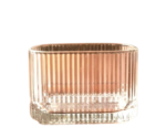 Anubhav Janni Serving Bowl Square 4 Inch 6 Pcs Set Ribbed Glass Rectangular Bowl Clear Textured Serving Dish for Desserts Snacks and Home Decor