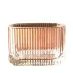 Anubhav Janni Serving Bowl Square 4 Inch 6 Pcs Set Ribbed Glass Rectangular Bowl Clear Textured Serving Dish for Desserts Snacks and Home Decor