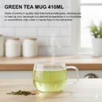 Anubhav Janni Green Tea Mug 410ml Clear Glass Tea Coffee Mug with Handle and Lid  Borosilicate Cups Microwave Dishwasher Safe Mugs for Hot Beverages Herbal Lead Free - Image 7