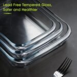 Anubhav Janni Backing Dish Rectangular 3 pcs Borosilicate Glass Baking Set Oven Safe Microwave Freezer Friendly Transparent Tray Heat Resistant for Cakes Pasta Container Kitchen - Image 4
