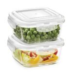 Anubhav Janni Lunch Box 200ml Transparent Glass Lunch Box Borosilicate Glass Container with Airtight Clip Lock Lid Microwave Freezer Safe Glass Tiffin Box