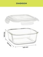 Anubhav Janni Lunch Box 200ml Transparent Glass Lunch Box Borosilicate Glass Container with Airtight Clip Lock Lid Microwave Freezer Safe Glass Tiffin Box - Image 3