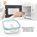 Anubhav Janni Lunch Box 200ml Transparent Glass Lunch Box Borosilicate Glass Container with Airtight Clip Lock Lid Microwave Freezer Safe Glass Tiffin Box - Image 5