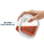 Anubhav Janni Lunch Box 200ml Transparent Glass Lunch Box Borosilicate Glass Container with Airtight Clip Lock Lid Microwave Freezer Safe Glass Tiffin Box - Image 6