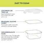 Anubhav Janni Lunch Box 200ml Transparent Glass Lunch Box Borosilicate Glass Container with Airtight Clip Lock Lid Microwave Freezer Safe Glass Tiffin Box - Image 7