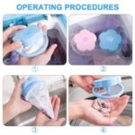 Anubhav Janni Flower Shape Laundry Balls 3 Pcs PallRin Washing Machine Ball Floating Reusable Mesh lint Net Trap Filter Bag Hair Catcher Removal Debris Dirt Fur Pouch Cloth Washer Device Cleaning - Image 4