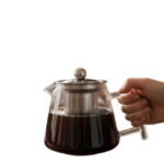 Anubhav Janni Green Tea Kettle Glass Handle 500ml Set Heat Resistant Infuser Pot Cup Gas Stove Teapot pot for Milk Borosilicate Clear Camping Travel (Pack of 1 Pcs)