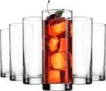 Anubhav Janni Plaza Round 310ml 6pcs Glasses Clear Heavy Tall Bar Glass Drinking for Water Juice Beer Wine and Cocktails Premium Round Plaza Water Set Long Juice Mojito Cups