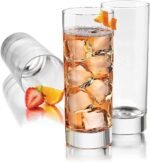 Anubhav Janni Plaza Round 310ml 6pcs Glasses Clear Heavy Tall Bar Glass Drinking for Water Juice Beer Wine and Cocktails Premium Round Plaza Water Set Long Juice Mojito Cups - Image 6