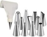 Anubhav Janni Cake Decorator Nozzel 12 Piece Stainless Steel Icing Decoration Tool Set Reusable & Washable Frosting Piping Bag Coupler Tips with Nozzles - Image 2