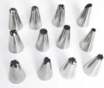 Anubhav Janni Cake Decorator Nozzel 12 Piece Stainless Steel Icing Decoration Tool Set Reusable & Washable Frosting Piping Bag Coupler Tips with Nozzles - Image 3