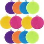 Anubhav Janni Silicon Scrubber (Pack Of 2 Pcs) Silicone Dish Food Grade BPA Free Sponge Brush Reusable Rubber Cleaning Pad for Kitchen Dishes Pots Fruits  Vegetables Dishwasher Safe