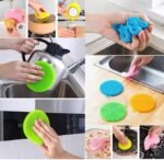 Anubhav Janni Silicon Scrubber (Pack Of 2 Pcs) Silicone Dish Food Grade BPA Free Sponge Brush Reusable Rubber Cleaning Pad for Kitchen Dishes Pots Fruits  Vegetables Dishwasher Safe - Image 7