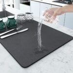 Anubhav Janni Kitchen Dish Drying Mat (1 Pcs ) Dish Drying Mat Large  Water Absorbing for Kitchen Kitchen Wet Utensils Utensils (30 X 40 CM)