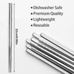 Anubhav Janni 5 Pair Stainless Steel Chopsticks Set Chinese Sliver Dinnerwaer Reusable Non-Slip Hashi Sushi Sticks Tableware Sets - Image 4