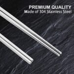 Anubhav Janni 5 Pair Stainless Steel Chopsticks Set Chinese Sliver Dinnerwaer Reusable Non-Slip Hashi Sushi Sticks Tableware Sets - Image 5
