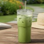 Anubhav Janni Sipper Tumbler Lining Big 600ml Glass Mason with Lid Straw Leakproof Reusable Drinking Cup for Juice Iced Coffee Tea Cold Beverages Ribbed Lids Aesthetic Mug Bottle (Pack of 1) - Image 2