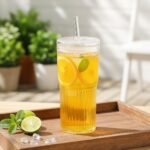 Anubhav Janni Sipper Tumbler Lining Big 600ml Glass Mason with Lid Straw Leakproof Reusable Drinking Cup for Juice Iced Coffee Tea Cold Beverages Ribbed Lids Aesthetic Mug Bottle (Pack of 1) - Image 4