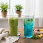 Anubhav Janni Sipper Tumbler Lining Big 600ml Glass Mason with Lid Straw Leakproof Reusable Drinking Cup for Juice Iced Coffee Tea Cold Beverages Ribbed Lids Aesthetic Mug Bottle (Pack of 1) - Image 5