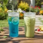Anubhav Janni Sipper Tumbler Lining Big 600ml Glass Mason with Lid Straw Leakproof Reusable Drinking Cup for Juice Iced Coffee Tea Cold Beverages Ribbed Lids Aesthetic Mug Bottle (Pack of 1) - Image 8