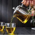 Anubhav Janni Green Tea Kettle Triangle Stainer 550ml Glass Teapot with Removable Infuser Stovetop Microwave Safe Borosilicate Clear Large Blooming Loose Leaf Maker Set pot for Gas Stove Milk - Image 3