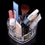 Anubhav Janni Heart Shape Acrylic Stand Brush Storage Box Organizer Cosmetic stand Makeup Pencils box Lipstick Holder Jewelry Accesories and items black sparrow (Pack Of 1) - Image 5