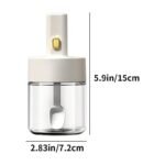 Anubhav Janni Spice Jars With Spoons Air tight Lid Storage Moisture Protection Seasoning Bottle Sealed Kitchen Jar Food Container Herbs plastic with Retractable Spoon (pack of 1) - Image 2