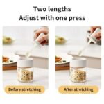 Anubhav Janni Spice Jars With Spoons Air tight Lid Storage Moisture Protection Seasoning Bottle Sealed Kitchen Jar Food Container Herbs plastic with Retractable Spoon (pack of 1) - Image 6