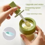 Anubhav Janni Spice Jars With Spoons Air tight Lid Storage Moisture Protection Seasoning Bottle Sealed Kitchen Jar Food Container Herbs plastic with Retractable Spoon (pack of 1) - Image 8