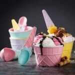 Anubhav Janni Colorful Ice Cream Bowl With A Spoon ICE Bowls with Vibrant Dessert for Serving Cream Snacks and More Cup Frozen Yogurt Cups Spoons Ice Waffle Maggie Salad Fruit (Set Of 6 Pcs) - Image 2