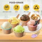 Anubhav Janni Colorful Ice Cream Bowl With A Spoon ICE Bowls with Vibrant Dessert for Serving Cream Snacks and More Cup Frozen Yogurt Cups Spoons Ice Waffle Maggie Salad Fruit (Set Of 6 Pcs) - Image 3