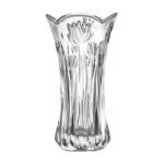 Anubhav Janni Flower Vase Glass Small Crystal Pot Clear for Living Long vase Decoration Home jar Plants Indoor Room Office (Pack Of 1 Pcs)