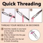 Anubhav Janni Threading Needles Set Self Threading for Stitching Embroidery Hand Sewing Multiple Sizes with Wooden Case Quilting Needle Self Threader Inserter Stitching Clothes (30pcs) - Image 3