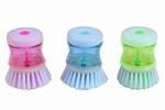 Anubhav Janni Dish Wash Basin Cleaning Brush Dish Washbasin Plastic with Liquid Soap Dispenser Scrubber Sinks Tubs Countertops Handle Tough Bristles Removes Stubborn Stains Washbasin (Pack OF 1 Pcs)