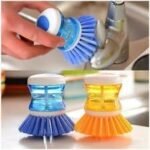 Anubhav Janni Dish Wash Basin Cleaning Brush Dish Washbasin Plastic with Liquid Soap Dispenser Scrubber Sinks Tubs Countertops Handle Tough Bristles Removes Stubborn Stains Washbasin (Pack OF 1 Pcs) - Image 3
