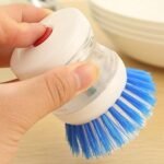 Anubhav Janni Dish Wash Basin Cleaning Brush Dish Washbasin Plastic with Liquid Soap Dispenser Scrubber Sinks Tubs Countertops Handle Tough Bristles Removes Stubborn Stains Washbasin (Pack OF 1 Pcs) - Image 6