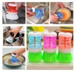 Anubhav Janni Dish Wash Basin Cleaning Brush Dish Washbasin Plastic with Liquid Soap Dispenser Scrubber Sinks Tubs Countertops Handle Tough Bristles Removes Stubborn Stains Washbasin (Pack OF 1 Pcs) - Image 8