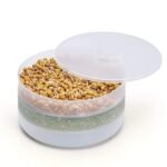 Anubhav Janni 3 Container Layer Sprout Bowl Maker Plastic Multipurpose with for Sprouted Grains Seeds Dal Chole Home Kitchen Multi Purpose Use Fresh Sprouts Beans Living Healthy (1 Pcs)