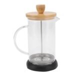 Anubhav Janni French Press Coffee Bamboo Lid Jar 800ml Fashionable High Borosilicate Stable for Home Office Worker Cover Heat Resistant Glass Beverage Container Set with Handle (Pack Of 1 Pcs) - Image 7
