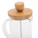 Anubhav Janni French Press Coffee Bamboo Lid Jar 800ml Fashionable High Borosilicate Stable for Home Office Worker Cover Heat Resistant Glass Beverage Container Set with Handle (Pack Of 1 Pcs) - Image 8
