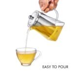 Anubhav Janni Green Tea Kettle Square 750ml Borosilicate Glass stovetop Kettle with Stainless Steel Infuser teapot to Infuse Tea Coffee Black Leaf Microwave Stovetop Safe Elegant Lid - Image 2