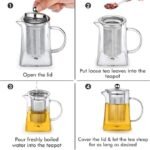 Anubhav Janni Green Tea Kettle Square 750ml Borosilicate Glass stovetop Kettle with Stainless Steel Infuser teapot to Infuse Tea Coffee Black Leaf Microwave Stovetop Safe Elegant Lid - Image 3