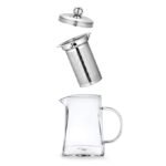 Anubhav Janni Green Tea Kettle Square 750ml Borosilicate Glass stovetop Kettle with Stainless Steel Infuser teapot to Infuse Tea Coffee Black Leaf Microwave Stovetop Safe Elegant Lid - Image 4