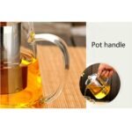 Anubhav Janni Green Tea Kettle Square 750ml Borosilicate Glass stovetop Kettle with Stainless Steel Infuser teapot to Infuse Tea Coffee Black Leaf Microwave Stovetop Safe Elegant Lid - Image 7