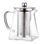 Anubhav Janni Green Tea Kettle Square 550ml Heat Resistant Glass Teapot with Strainer Filter Infuser Tea Pot Stainless Steel Borosilicate stovetop Kettle teapot to Infuse Coffee Black
